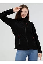 GENIUS STORE Kadın Polar Tam Fermuarlı Outdoor 3 Cepli Spor Polar Ceket (SİYAH/S)