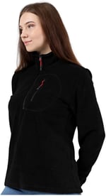 GENIUS STORE Kadın Polar Yarım Fermuarlı Outdoor Cepli Spor Polar