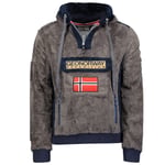 Geographical Norway Gymclass Sherco Men - Kapüşonlu Sweatshirt ve Kanguru Çanta Erkekler için Logo Sweatshirt - Erkekler için - Sweat Shirt Hoody uzun kollu, koyu gri, XXL XXL