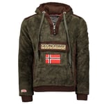 Geographical Norway Gymclass Sherco Men - Kapüşonlu Sweatshirt ve Kanguru Çanta Erkekler için Logo Sweatshirt - Erkekler için - Sweat Shirt Hoody uzun kollu, haki, XL