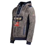 Geographical Norway Gymclass Sherco Men - Kapüşonlu Sweatshirt ve Kanguru Çanta Erkekler için Logo Sweatshirt - Erkekler için - Sweat Shirt Hoody uzun kollu, koyu gri, XXL XXL