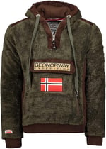 Geographical Norway Gymclass Sherco Men - Kapüşonlu Sweatshirt ve Kanguru Çanta Erkekler için Logo Sweatshirt - Erkekler için - Sweat Shirt Hoody uzun kollu, haki, XL