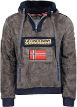Geographical Norway Gymclass Sherco Men - Kapüşonlu Sweatshirt ve Kanguru Çanta Erkekler için Logo Sweatshirt - Erkekler için - Sweat Shirt Hoody uzun kollu, koyu gri, XXL XXL