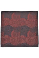 Geometrik Desen Bordo Mendilli Kravat