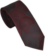 Geometrik Desen Bordo Mendilli Kravat