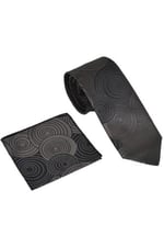 Geometrik Desen Vizon Mendilli Kravat