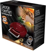 George Foreman 24640-56 Fitness Mangalı Entertaining 360°, Ekstra Büyük Izgara Yüzeyi, Ø 30 cm, Pizza Pişirme Tepsisi, Kırmızı/Siyah