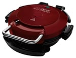 George Foreman 24640-56 Fitness Mangalı Entertaining 360°, Ekstra Büyük Izgara Yüzeyi, Ø 30 cm, Pizza Pişirme Tepsisi, Kırmızı/Siyah