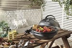George Foreman Indoor/Outdoor Izgara: Ayakta Izgara ve Masa Izgarası (Iç ve Dış Mekan Kullanımı, Balkon ve Mutfak, Çap 44,5 Cm, Sıcaklık Göstergesi, Yağ Damlama Tepsisi, 22460-56