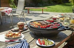 George Foreman Indoor/Outdoor Izgara: Ayakta Izgara ve Masa Izgarası (Iç ve Dış Mekan Kullanımı, Balkon ve Mutfak, Çap 44,5 Cm, Sıcaklık Göstergesi, Yağ Damlama Tepsisi, 22460-56