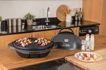 George Foreman Indoor/Outdoor Izgara: Ayakta Izgara ve Masa Izgarası (Iç ve Dış Mekan Kullanımı, Balkon ve Mutfak, Çap 44,5 Cm, Sıcaklık Göstergesi, Yağ Damlama Tepsisi, 22460-56
