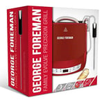 George Foreman Precision Fitness Izgara, Akıllı Sıcaklık Sensörü, 5 Farklı Mod, Contact Grill, Panini ve Sandviç Izgara, 29 X 19 Cm Izgara Yüzeyi, Kırmızı 24001-56
