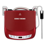 George Foreman Precision Fitness Izgara, Akıllı Sıcaklık Sensörü, 5 Farklı Mod, Contact Grill, Panini ve Sandviç Izgara, 29 X 19 Cm Izgara Yüzeyi, Kırmızı 24001-56