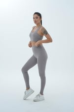 George Phoenix Aero Motion - Gri Geniş Askılı Kaplı ve Destekli Spor Sütyeni