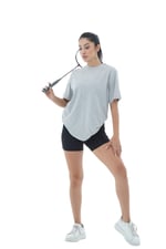 George Phoenix Pure Comfort - Gri Rahat Kesim%100 Pamuklu Kadın Tişörtü