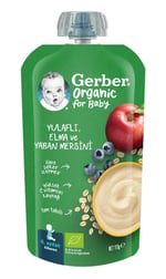 Gerber Organic Yulaflı Elma ve Yaban Mersini Püre 110g​ - Seçenekler: Armut, Armut Elma ve Muz, Elma, Elma ve Mango...