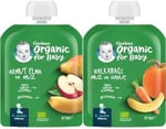 Gerber Organik Armut Elma ve Muz Püresi 90 g x 7 ve Gerber Organik Muz Havuç ve Balkabağı Püresi 90 g x 7
