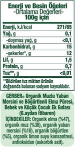 Gerber Organik Muz Yabanmersini Böğürtlen ve Elma Püresi 90 g