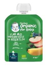 Gerber Organik Muz Yabanmersini Böğürtlen ve Elma Püresi 90 g