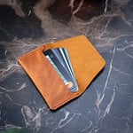 Gerçek Deri Kartlık Cüzdan, Pratik Deri Kartlık, Bol Kart Kapasiteli, Kart ve Kağıt Para, Minimalist Kartlık (Camel)