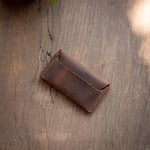 Gerçek Deri Kartlık Cüzdan, Pratik Deri Kartlık, Bol Kart Kapasiteli, Kart ve Kağıt Para, Minimalist Kartlık (Taba - Açık Kahverengi)