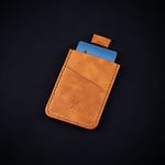 Gerçek Deri Kartlık, Kağıt Para Bölmeli, Kolay Kullanım, Minimalist Tasarım, Hakiki Deri, Çekmeli, Erkek Cüzdan, Uniseks, Kredi Kartı Cüzdan (Camel)