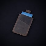 Gerçek Deri Kartlık, Kağıt Para Bölmeli Kartlık, Kolay Kullanım, Minimalist Tasarım, Hakiki Deri, Çekmeli, Erkek Cüzdan, Uniseks Cüzdan, Kredi Kartı Cüzdan, Kartlık Cüzdan (Kestane - Koyu Kahverengi)