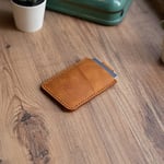 Gerçek Deri Kartlık, Kağıt Para Bölmeli, Kolay Kullanım, Minimalist Tasarım, Hakiki Deri, Çekmeli, Erkek Cüzdan, Uniseks, Kredi Kartı Cüzdan (Camel)