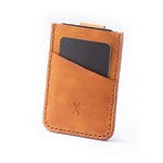 Gerçek Deri Kartlık, Kağıt Para Bölmeli, Kolay Kullanım, Minimalist Tasarım, Hakiki Deri, Çekmeli, Erkek Cüzdan, Uniseks, Kredi Kartı Cüzdan (Camel)