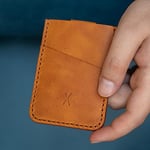 Gerçek Deri Kartlık, Kağıt Para Bölmeli, Kolay Kullanım, Minimalist Tasarım, Hakiki Deri, Çekmeli, Erkek Cüzdan, Uniseks, Kredi Kartı Cüzdan (Camel)