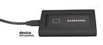 getgear Samsung T7, T7 Touch Taşınabilir SSD için Silikon Tampon - 1 TB, 2 TB, 500 GB, USB 3.2, Güçlü Darbe Emici, Kaymaya Dayanıklı - Siyah (Siyah)