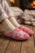 Gezer Kadın Kışlık Nakışlı Kalp Tasarım Rahat Taban Ev Bahçe Gondol Terlik GT1KZM.16059.00