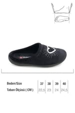 Gezer Kadın Kışlık Nakışlı Kalp Tasarım Rahat Taban Ev Bahçe Gondol Terlik GT1KZM.15944.00