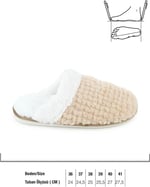 Gezer Kışlık Içi Peluşlu Kadın Ev Terlik GT2KZE.14739.00, Bej, 40