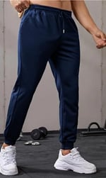 Ghassy Co. Erkek Dar Paça Running Hafif Koşucu Fitness Gym Athletic Dalgıç Kumaş Spor Eşofman Altı LACİVERT M