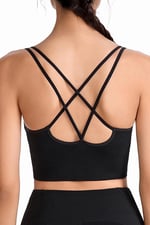 Ghassy Co. Kadın Cross Back Yoga Egzersiz Fitness Spor Sütyeni CRS003 SİYAH M