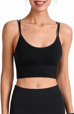 Ghassy Co. Kadın Cross Back Yoga Egzersiz Fitness Spor Sütyeni CRS003 SİYAH M