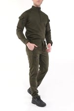 Ghassy Co. Erkek Military mbat Alt Üst Softshell Takım HAKİ S