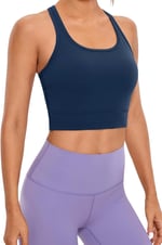 Ghassy Co. Kadın Racerback Running Yoga Egzersiz Fitness Spor Sütyen CRS004 LACİVERT M