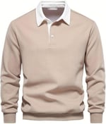 Ghassy Co. Erkek Retro Renk Bloklu Pamuklu Gömlek Yaka Sweatshirt
