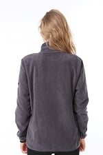 Ghassy Co. KADIN TAM FERMUARLI POLAR CEKET FÜME(KOYU GRİ) XXL