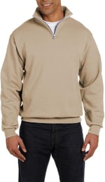 Ghassy Co. Erkek Dik Yaka Silver Yarım Fermuarlı Sweatshirt BEJ L