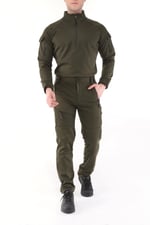 Ghassy Co. Erkek Military mbat Alt Üst Softshell Takım HAKİ S
