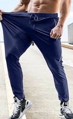 Ghassy Co. Erkek Run Ultra Hafif Egzersiz Aktif Joggers Spor Dar Paça Eşofman Altı LACİVERT M