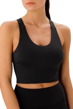 Ghassy Co. Kadın Çarpraz Sırt Detaylı Kaplı Yoga Egzersiz Fitness Spor Sütyeni CRS001 SİYAH L