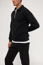 Ghassy Co. Erkek Polo Yaka Oversize Yarım Fermuarlı Sweatshirt