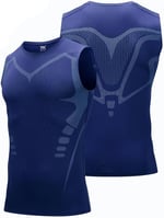 Ghassy Co. Erkek Fitness Hızlı Kuruma Nefes Alabilen Çapraz Daraltma Tipi Kolsuz Spor T-shirt
