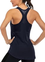 Ghassy Co. Kadın Racerback Sırt Açık Yarı Fileli Antrenman Yoga Koşu Spor Atlet Tank Tops 1780