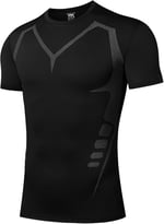 Ghassy Co. Erkek Ultra Esnek Koşu Egzersiz Hızlı Kuruma Nefes Alabilen Kısa Kollu Spor T-shirt