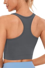 Ghassy Co. Kadın Racerback Running Yoga Egzersiz Fitness Spor Sütyen CRS004 FÜME S